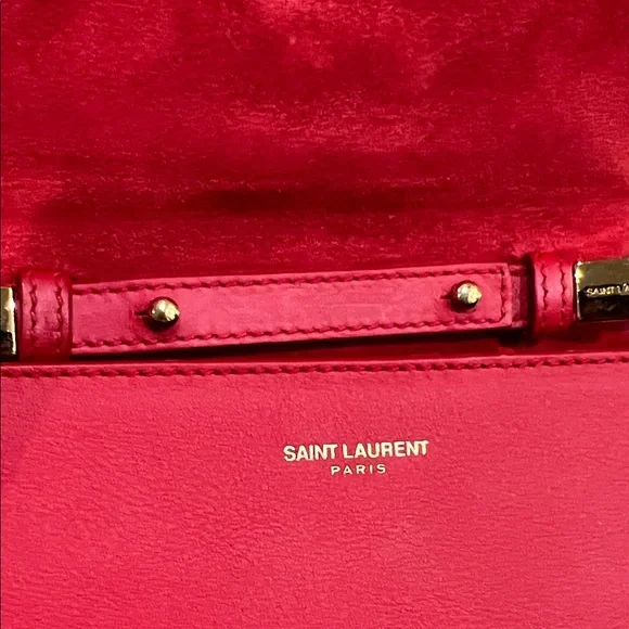 Yves Saint Laurent Red Clutch with Gold Accent - Picture 2 of 7